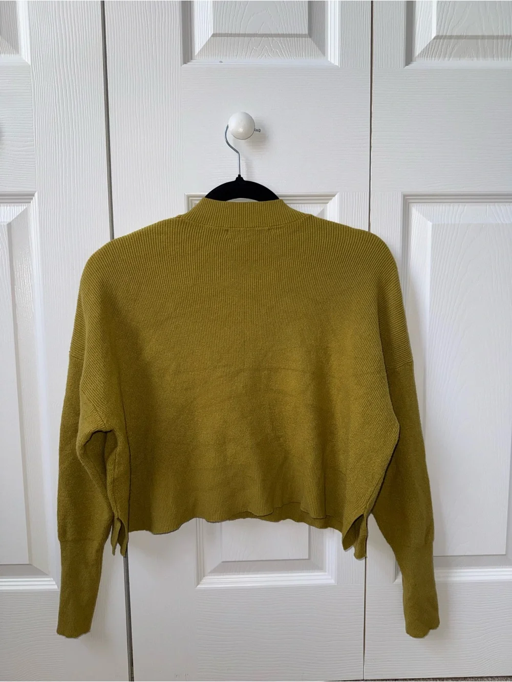 Chartreuse Cropped Crewneck Sweater - S